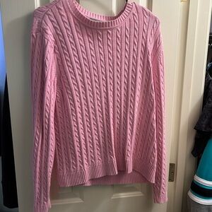 Pink Cable Knit Sweater Croft & Barrow